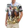 imageMens Hawaiian Shirt Floral Print Aloha Shirt Comfortable Novelty Button Down Shirts Casual Short Sleeve Beachwear for Men3 Horse Racing