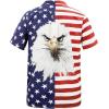 imageMens Hawaiian Shirt Floral Print Aloha Shirt Comfortable Novelty Button Down Shirts Casual Short Sleeve Beachwear for MenAmerican Flag With Eagle