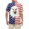 imageMens Hawaiian Shirt Floral Print Aloha Shirt Comfortable Novelty Button Down Shirts Casual Short Sleeve Beachwear for MenAmerican Flag With Eagle