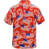 imageMens Hawaiian Shirt Floral Print Aloha Shirt Comfortable Novelty Button Down Shirts Casual Short Sleeve Beachwear for MenRed American Flag