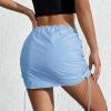 imageMini Cargo Skirt Y2k Low Waist Ruched Skirt with Pockets Side Adjustable Drawstring SkirtsBule