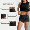 imageMini Cargo Skirt Y2k Low Waist Ruched Skirt with Pockets Side Adjustable Drawstring SkirtsKhaki