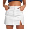 imageAmerican Trends Women Mini Skirt with Slit High Waist Mini Denim Skirt Causal Bodycon Short Jean Skirts with PocketsWhite