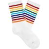 imageAmerican Trends Womens Crew Socks Striped Athletic Socks Vintage Slouch Solid Color Mid Calf Tube SocksRainbow Stripe 2