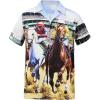 imageMens Hawaiian Shirt Floral Print Aloha Shirt Comfortable Novelty Button Down Shirts Casual Short Sleeve Beachwear for Men3 Horse Racing