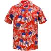 imageMens Hawaiian Shirt Floral Print Aloha Shirt Comfortable Novelty Button Down Shirts Casual Short Sleeve Beachwear for MenRed American Flag