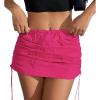imageMini Cargo Skirt Y2k Low Waist Ruched Skirt with Pockets Side Adjustable Drawstring SkirtsHot Pink