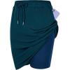 imageTennis Skirt for Women with Pockets Athletic Skort Knee Length Golf High Waist Skirt Drawstring ShortsBlue