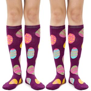 imageAmerican Trends Knee High Socks for Women Striped Tube Socks Youth Athletic Soccer SocksEaster Egg