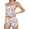imageAmerican Trends Cute Pajamas for Women Strawberry Print Cami Top and Shorts Pj Set Two Piece Pajama Set Sleepwear Sleep SetButterfly