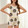 imageAmerican Trends Cute Pajamas for Women Strawberry Print Cami Top and Shorts Pj Set Two Piece Pajama Set Sleepwear Sleep SetDaisy