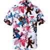 imageAmerican Trends Hawaiian Shirt for Men Short Sleeve Tropical Beach Shirts Mens Casual Button Down Summer Vacation WearBigfoot Dinosaur American Flag