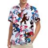 imageAmerican Trends Hawaiian Shirt for Men Short Sleeve Tropical Beach Shirts Mens Casual Button Down Summer Vacation WearBigfoot Dinosaur American Flag