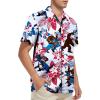 imageAmerican Trends Hawaiian Shirt for Men Short Sleeve Tropical Beach Shirts Mens Casual Button Down Summer Vacation WearBigfoot Dinosaur American Flag