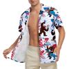 imageAmerican Trends Hawaiian Shirt for Men Short Sleeve Tropical Beach Shirts Mens Casual Button Down Summer Vacation WearBigfoot Dinosaur American Flag