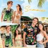 imageAmerican Trends Hawaiian Shirt for Men Short Sleeve Tropical Beach Shirts Mens Casual Button Down Summer Vacation WearPossum Palm Tree Leaves