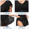 imageAmerican Trends Plus Size Swimsuit for Women Swim Dress Tummy Control One Piece Bathing Suit V Neck Swimdress Ruffle SwimwearBlack Green