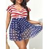 imageAmerican Trends Plus Size Swimsuit for Women Swim Dress Tummy Control One Piece Bathing Suit V Neck Swimdress Ruffle SwimwearFlag