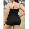 imageAmerican Trends Plus Size Tankini Swimsuits Tummy Control Two Piece Bathing Suits for Women with Shorts SwimwearA Black