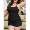 imageAmerican Trends Plus Size Tankini Swimsuits Tummy Control Two Piece Bathing Suits for Women with Shorts SwimwearA Black