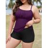 imageAmerican Trends Plus Size Tankini Swimsuits Tummy Control Two Piece Bathing Suits for Women with Shorts SwimwearPurple