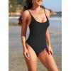 imageAmerican Trends Sexy One Piece Swimsuit for Women V Neck Bathing Suit Sexy Open Back High Cut SwimwearBlack