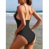 imageAmerican Trends Sexy One Piece Swimsuit for Women V Neck Bathing Suit Sexy Open Back High Cut SwimwearBlack
