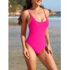 imageAmerican Trends Sexy One Piece Swimsuit for Women V Neck Bathing Suit Sexy Open Back High Cut SwimwearHot Pink
