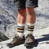 imageAmerican Trends Womens Striped Socks Retro Crew Socks Women Slouchy Athletic Calf Tube Socks2packbrown Striped