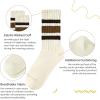 imageAmerican Trends Womens Striped Socks Retro Crew Socks Women Slouchy Athletic Calf Tube Socks2packbrown Striped