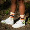imageAmerican Trends Womens Striped Socks Retro Crew Socks Women Slouchy Athletic Calf Tube Socks2packorangered