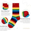 imageAmerican Trends Womens Striped Socks Retro Crew Socks Women Slouchy Athletic Calf Tube Socks2packrainbow
