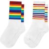imageAmerican Trends Womens Striped Socks Retro Crew Socks Women Slouchy Athletic Calf Tube Socks2packrainbow Stripe