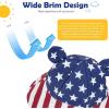 imageBaby Sun Hat Toddler Baby Girl Hats UPF 50 Summer Kids Beach Wide Brim Bucket CapsAmerican Flag