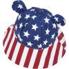 imageBaby Sun Hat Toddler Baby Girl Hats UPF 50 Summer Kids Beach Wide Brim Bucket CapsAmerican Flag