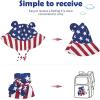 imageBaby Sun Hat Toddler Baby Girl Hats UPF 50 Summer Kids Beach Wide Brim Bucket CapsAmerican Flag
