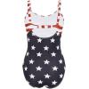 imageModest One Piece Swimsuit Women Tummy Control 2025 Long Torso Slimming Bathing Suit Cute Floral Swim SuitsRed White and Blue