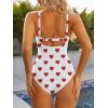 imageModest One Piece Swimsuit Women Tummy Control 2025 Long Torso Slimming Bathing Suit Cute Floral Swim SuitsWhite Heart