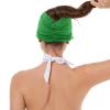 imageSun Hats for Women UV Protection Sun Visor Wide Brim Summer Hats with PonytailGreen