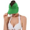 imageSun Hats for Women UV Protection Sun Visor Wide Brim Summer Hats with PonytailGreen