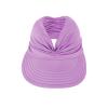 imageSun Hats for Women UV Protection Sun Visor Wide Brim Summer Hats with PonytailPurple
