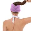 imageSun Hats for Women UV Protection Sun Visor Wide Brim Summer Hats with PonytailPurple