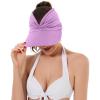 imageSun Hats for Women UV Protection Sun Visor Wide Brim Summer Hats with PonytailPurple