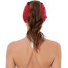 imageSun Hats for Women UV Protection Sun Visor Wide Brim Summer Hats with PonytailRed