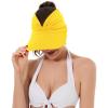 imageSun Hats for Women UV Protection Sun Visor Wide Brim Summer Hats with PonytailYellow