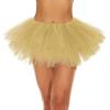 imageWomens Tutu Skirt Elastic 5 Layered Vintage Tulle Ballet Skirt Party Festival CostumeGold