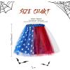 imageWomens Tutu Skirt Elastic 5 Layered Vintage Tulle Ballet Skirt Party Festival CostumeRed Blue and White