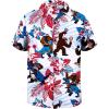 imageAmerican Trends Hawaiian Shirt for Men Short Sleeve Tropical Beach Shirts Mens Casual Button Down Summer Vacation WearBigfoot Dinosaur American Flag