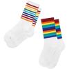 imageAmerican Trends Womens Striped Socks Retro Crew Socks Women Slouchy Athletic Calf Tube Socks2packrainbow Stripe