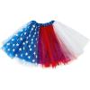imageWomens Tutu Skirt Elastic 5 Layered Vintage Tulle Ballet Skirt Party Festival CostumeRed Blue and White